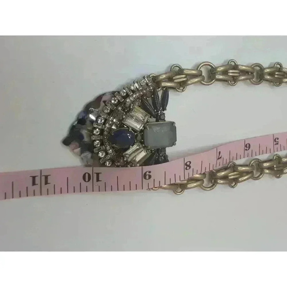 Stella And Dot Antique Gold Chunky Chain Decorative Stones Statement Necklace - Picture 7 of 7